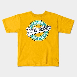 The Bahamas backpacker world traveler logo. Kids T-Shirt